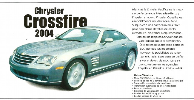 Chrysler Crossfire 2004 - Julio 2003