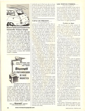 Los Nuevos Forros de Frenos Metálicos - Abril 1962