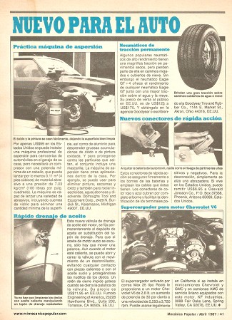 Nuevo para el auto - Abril 1987