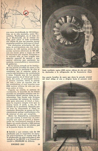 Gigantescos Ventiladores para Enfriar el Túnel Cascade - Enero 1957