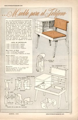 PLANO del MES. . . . . . Mueble para el Telefono - Abril 1953