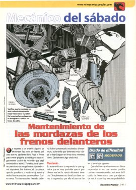 Mecánico del sábado - Mantenimiento de las mordazas de los frenos delanteros - Julio 2001