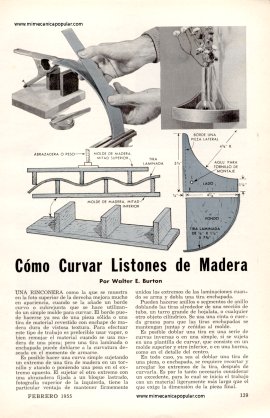 Cómo Curvar Listones de Madera - Febrero 1955
