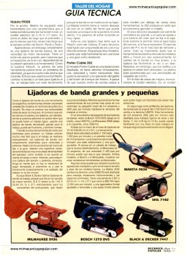 Comparativo de nueve Lijadoras de Banda - Abril 1992