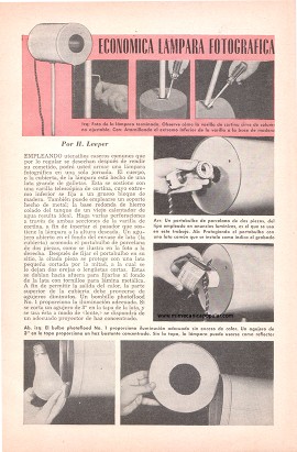Económica Lámpara Fotográfica - Julio 1954