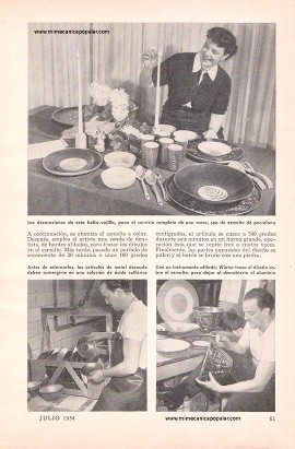 Nuevo Esmaltado de Aluminio - Julio 1954
