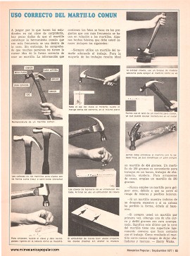 Uso correcto del martillo común - Septiembre 1977