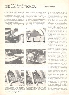 Sea el Mecánico de su Minimoto - Abril 1972