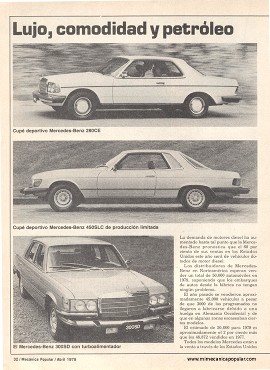 Mercedes-Benz - Lujo, comodidad y diesel - Abril 1979