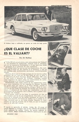 ¿Qué clase de coche es el Valiant? - Enero 1960