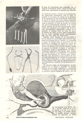 Mecánico de fin de semana - Las herramientas - Septiembre 1961