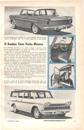 El Rambler Tiene Varias Mejoras - Enero 1960