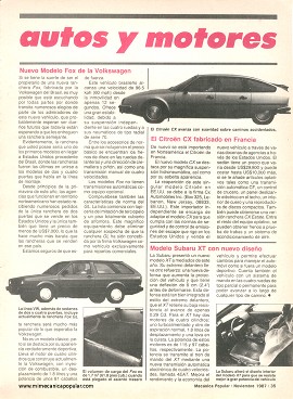 Autos y motores - Noviembre 1987