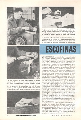 Escofinas para Madera y Metal -Septiembre 1960