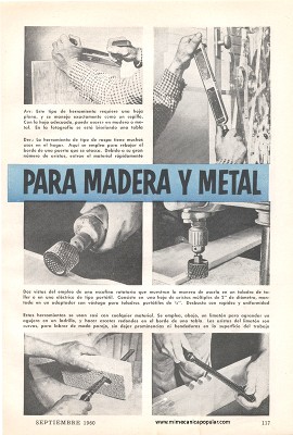 Escofinas para Madera y Metal -Septiembre 1960