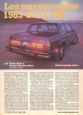 Los nuevos autos 1985 de la GM -Agosto 1984