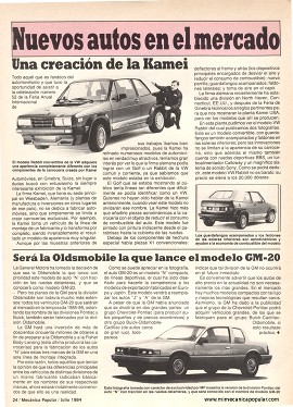 Nuevos autos - Julio 1984