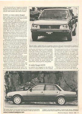 Modelos Peugeot 1984 - Febrero 1984