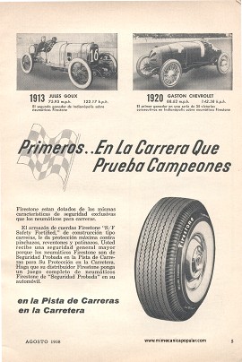 Publicidad - Neumáticos Firestone - Agosto 1958