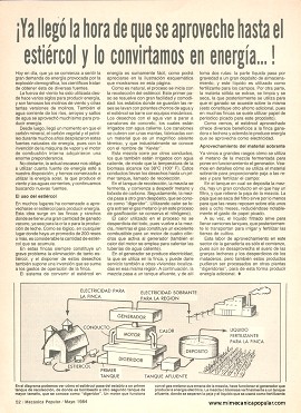El uso del estiércol para producir energía - Mayo 1984
