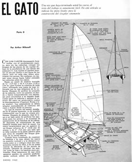 Click en la imagen para ver más grande y claro - EL GATO catamaran de madera terciada
