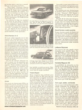Los Autos Chrysler, Dodge y Plymouth del 79 - Diciembre 1978