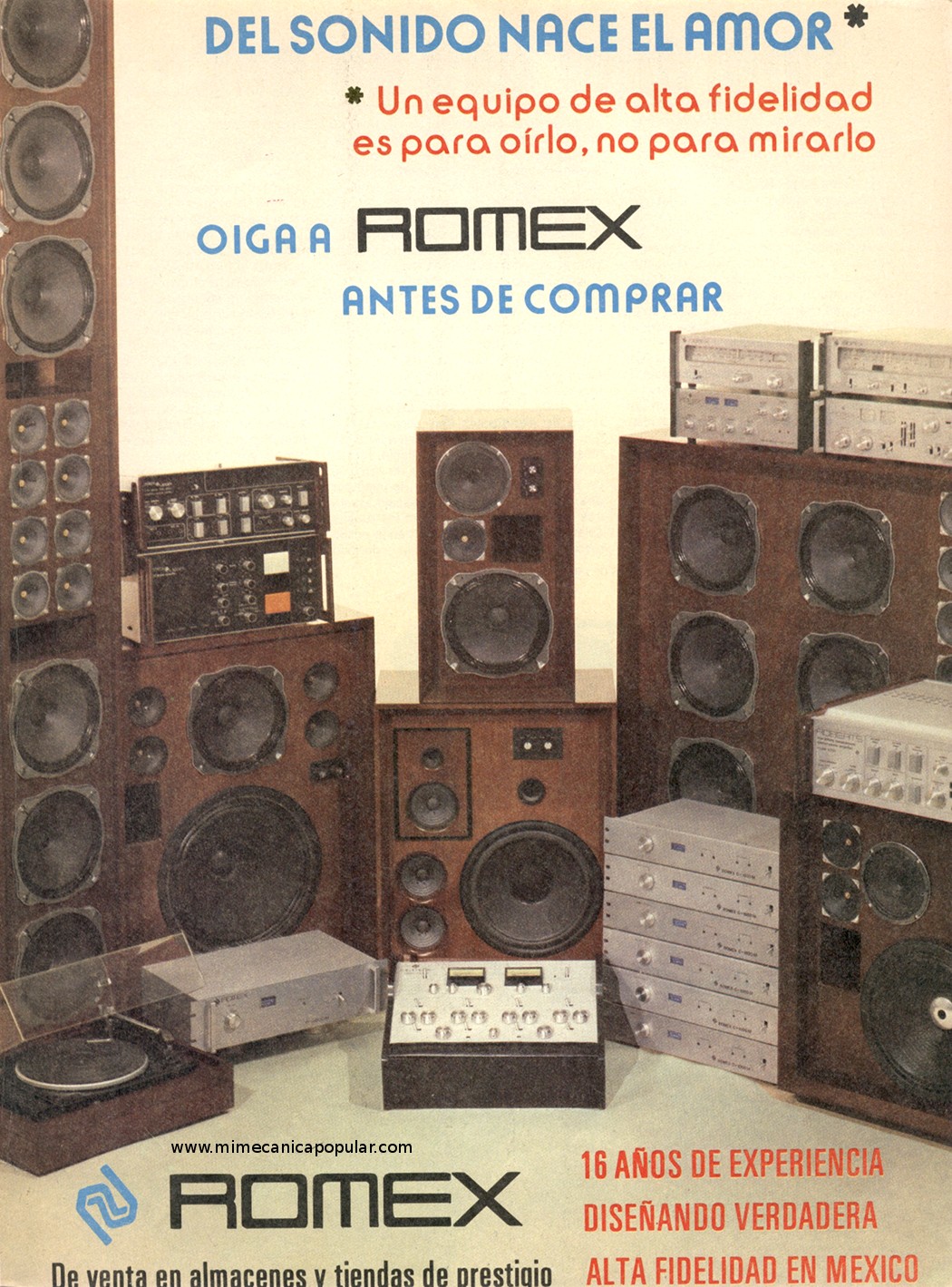 Publicidad - Equipo de Sonido Romex - Diciembre 1979