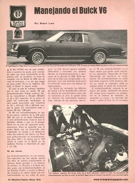 Manejando el Buick V6 - Marzo 1978