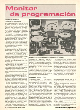 Monitor de programación - Marzo 1985