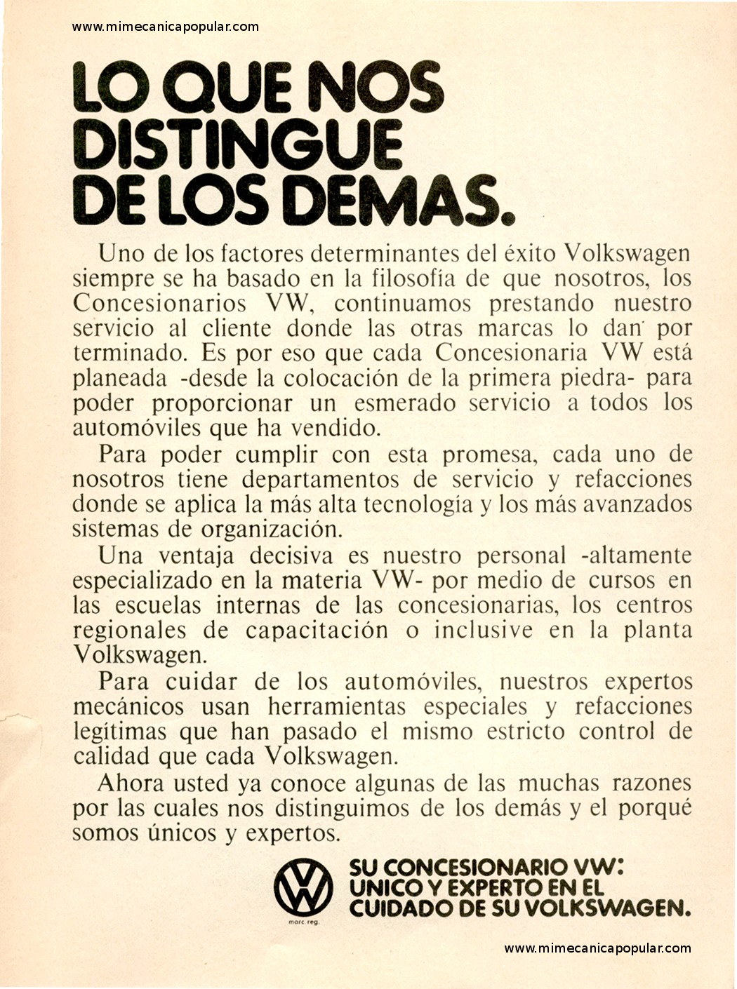 Publicidad - Volkswagen - Diciembre 1978