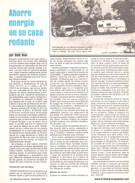 Ahorre energ&iacute;a en su casa rodante - Noviembre 1979