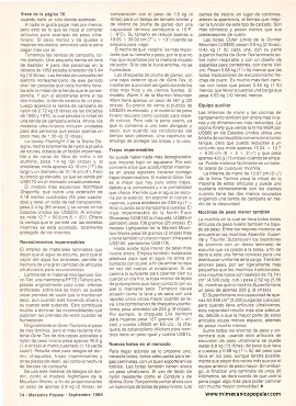 Equipos para excursionistas - Septiembre 1984