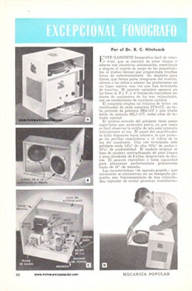Excepcional Fonógrafo para el Cuarto de Juego - Febrero 1955