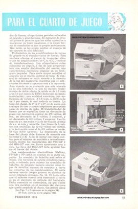 Excepcional Fonógrafo para el Cuarto de Juego - Febrero 1955