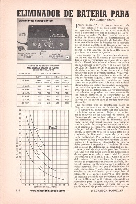 Eliminador de batería para radios portátiles y de fincas - Noviembre 1952
