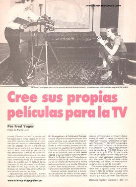 Cree sus propias pel&iacute;culas para la TV - Septiembre 1984