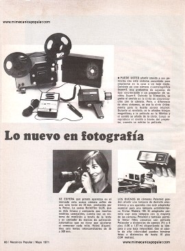 Lo nuevo en fotografía - Mayo 1971