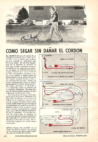 C&oacute;mo segar sin da&ntilde;ar el cord&oacute;n - Septiembre 1960