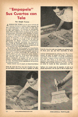 Empapele Sus Cuartos con Tela - Diciembre 1957