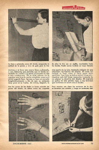 Empapele Sus Cuartos con Tela - Diciembre 1957