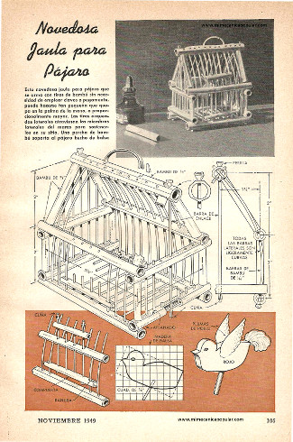 Novedosa jaula para p&aacute;jaro - Noviembre 1949