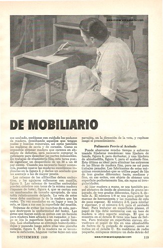 Acabado de Mobiliario - Diciembre 1959
