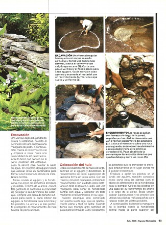 Gu&iacute;a r&aacute;pida para construir un estanque rodeado de piedra en el jard&iacute;n de tu casa - Julio 2006