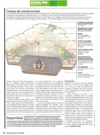 Gu&iacute;a r&aacute;pida para construir un estanque rodeado de piedra en el jard&iacute;n de tu casa - Julio 2006