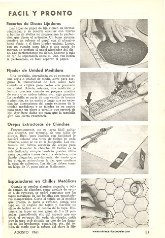 Ideas pr&aacute;cticas para el taller - Agosto 1961
