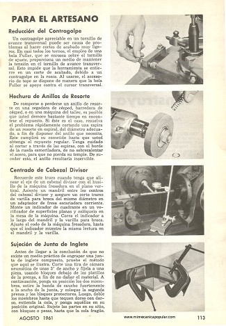 Ideas pr&aacute;cticas para el taller - Agosto 1961