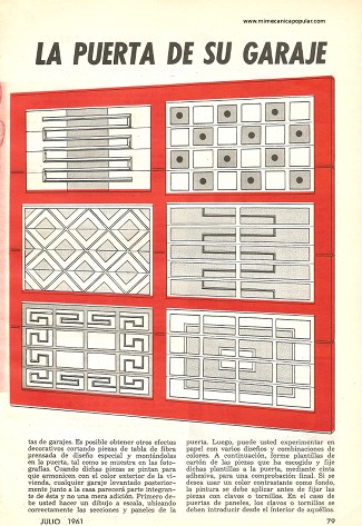 Realce la puerta de su garaje - Julio 1961