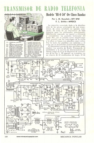 Transmisor de radio telefon&iacute;a y telegraf&iacute;a para principiantes - Septiembre 1947