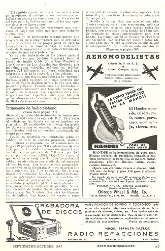 Transmisor de radio telefon&iacute;a y telegraf&iacute;a para principiantes - Septiembre 1947