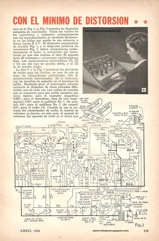 Amplificador de Super-Fidelidad con el Mínimo de Distorsión - Abril 1953